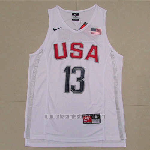 Camiseta USA 2016 Paul George #13 Blanco